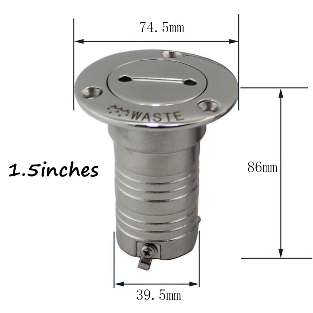 2 Inch Boot Dek Filler Rvs Water Afval Brandstof Gas Diesel Tank Dek Vullen Filler Poort Key Cap Boot accessoires