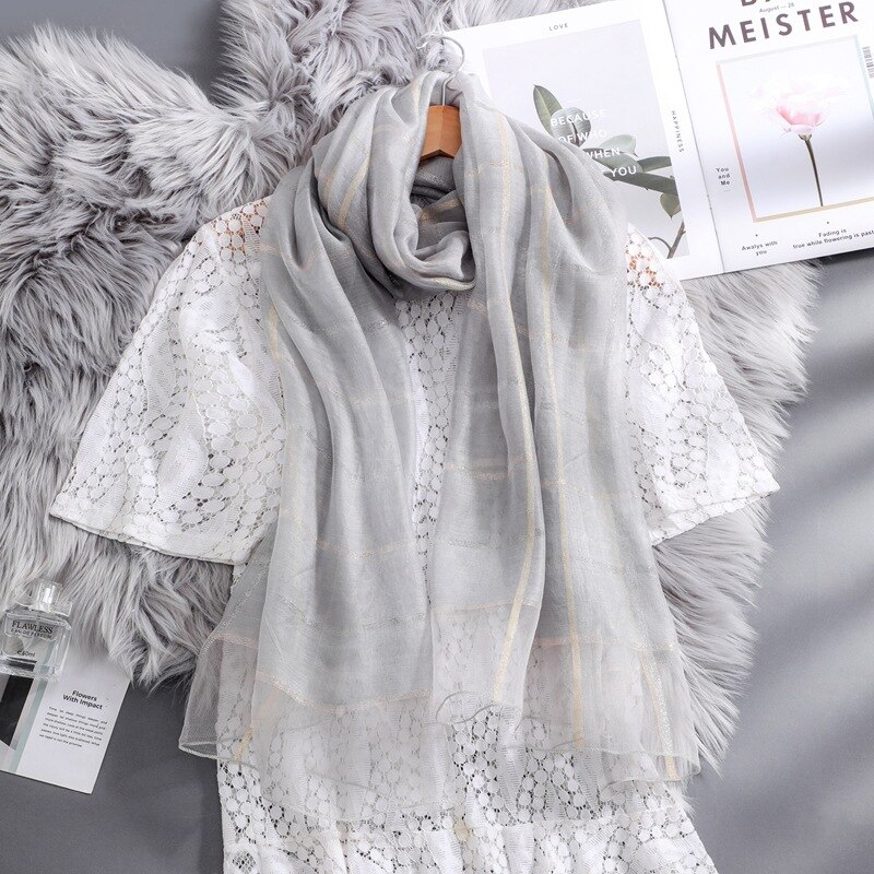 Women Solid Cashmere Scarves Tassel Autumn Soft Warm Lady Wraps Long Scarf White: Grijs