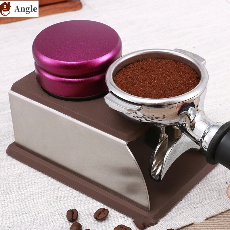 espresso kaffestamper robust silikonstativ i rustfritt stål barista verktøy stampeholder stativ hylle kaffemaskinverktøy