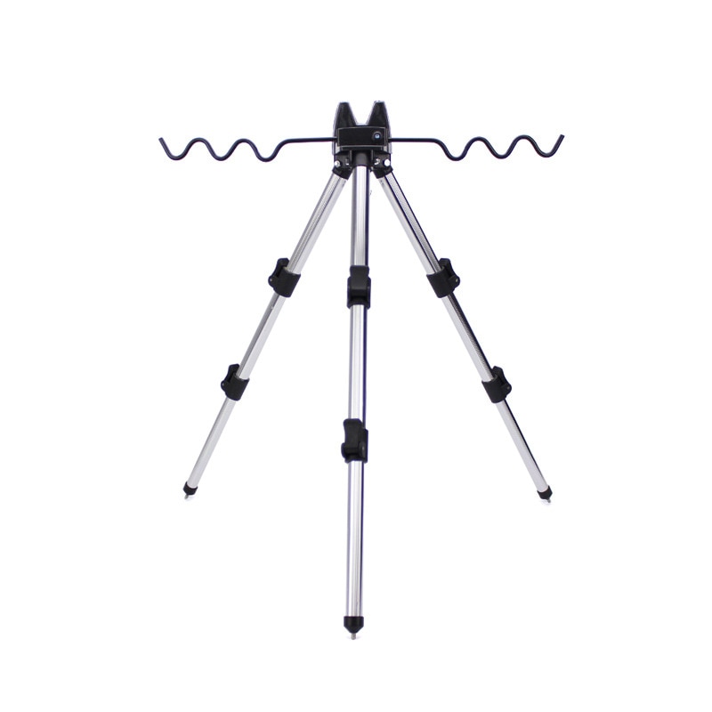 Portable pliable triangulaire alliage télescopique rainure canne à pêche support pliable trépied support mer pêche pôle support: White 62cm