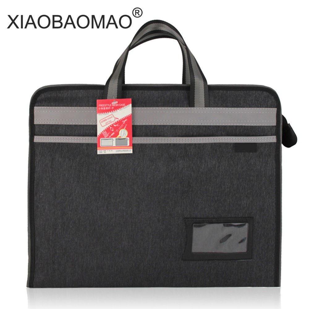 Canvas file folder a4 zipper file bag business office school paper file organizer briefcase Transaction package: Default Title