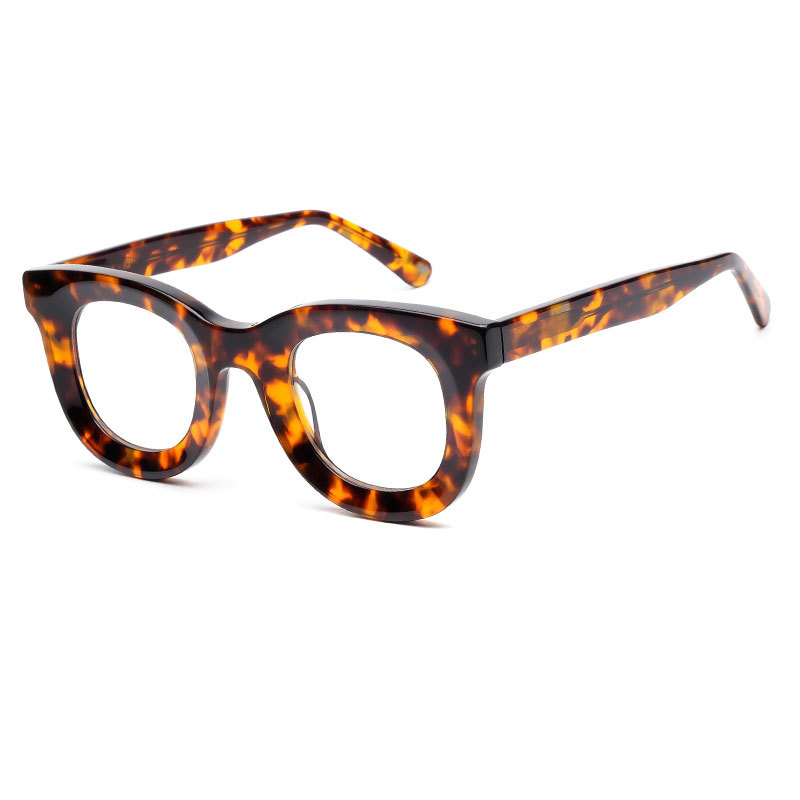 Acétate hommes Vintage rond lunettes optiques cadre lunettes optiques de luxe japonais à la main lunettes hommes: Bleu