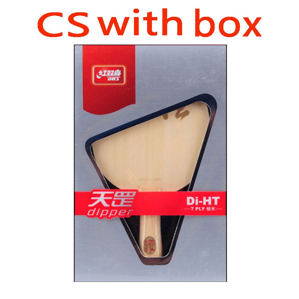 DHS nueva di-ht (superficie HINOKI, madera de 7 capas) raqueta de pala de tenis de mesa Cypress Ping Pong Bat Paddle: CS with  box