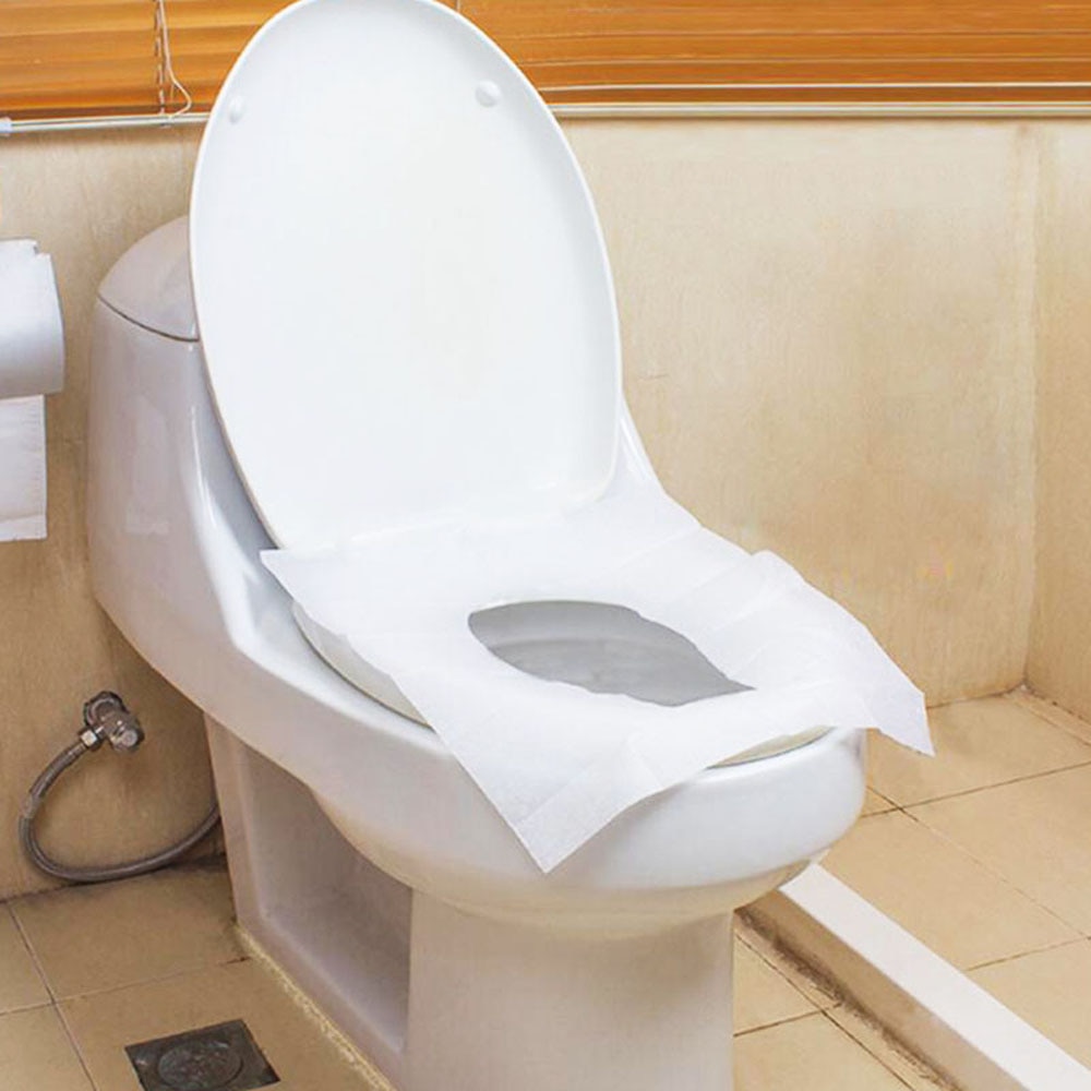 10 stks/zak Reizen Wegwerp Toilet Seat Cover Mat Waterdichte Wc-papier Pad Badkamer Accessoires Set