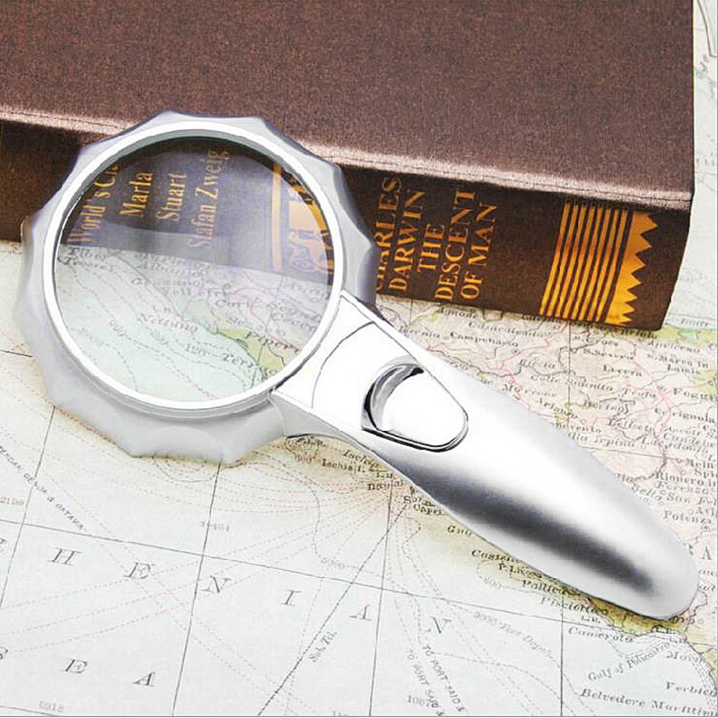 Magnifying Glass with Led Lights High Magnification Jewelry Magnifier Handheld 7 Times LED Light Optical Old Reading