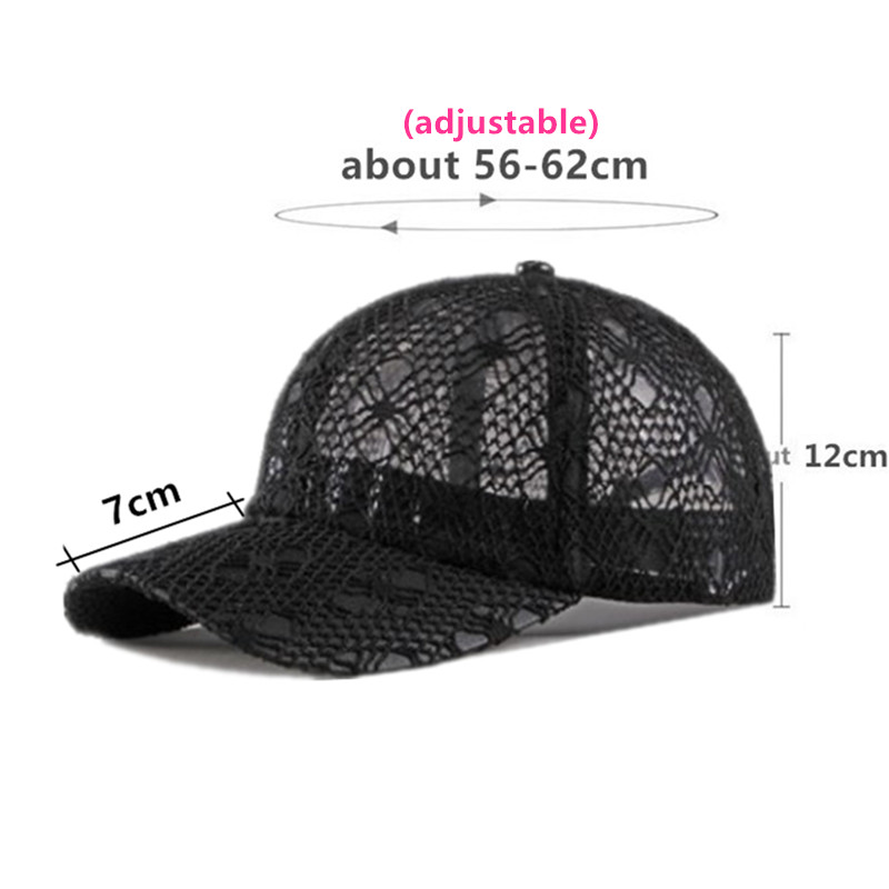 Xdanqinx Verstelbare Size Vrouwen Hollow Ademend Baseball Caps Mesh Cap Zomer Ventilatie Kant Vrouwelijke Hoed Merken Cap