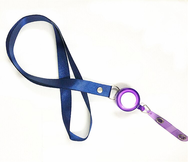 Infällbara nyckelband id-bricka hållare sjuksköterska badge hållare kreditkortshållare kawaii stationär nyckelring namnskylt korthållare: Mörkblå