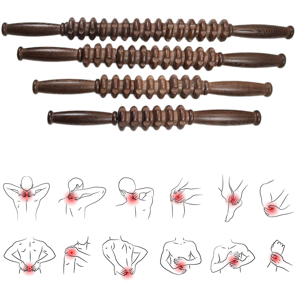 Manuelles Massagegerät aus Holz, Handroller, Triggerpunkt-Massagestab für Faszien, Cellulite, Muskeln und Bauch, Körpertherapie-Massagegerät