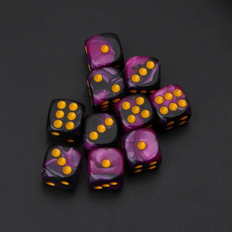 10pcs Six Sided 12mm Transparent Cube Round Corner Portable Table Playing Games #20/26W