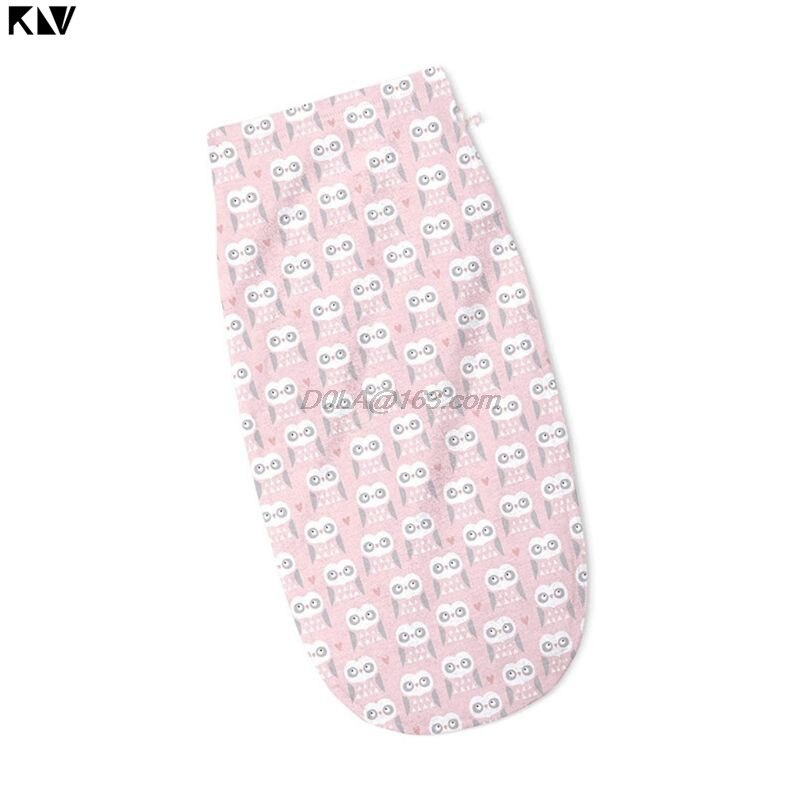 -né bébé Swaddle sac de couchage coton impression sac de couchage enfant en bas âge infantile doux serviette d'emballage couverture: Owl