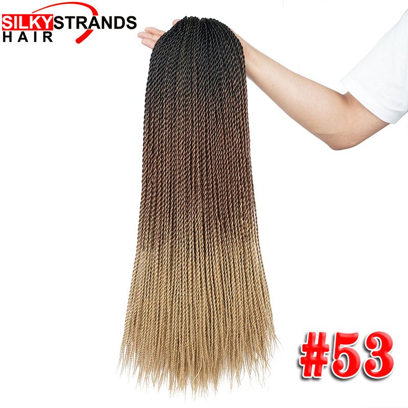 Extensiones de cabello trenzado ombré con hebras sedosas, trenzas de ganchillo sintéticas, colores grises y rubios: P18 / 22 / 6 unids/lote