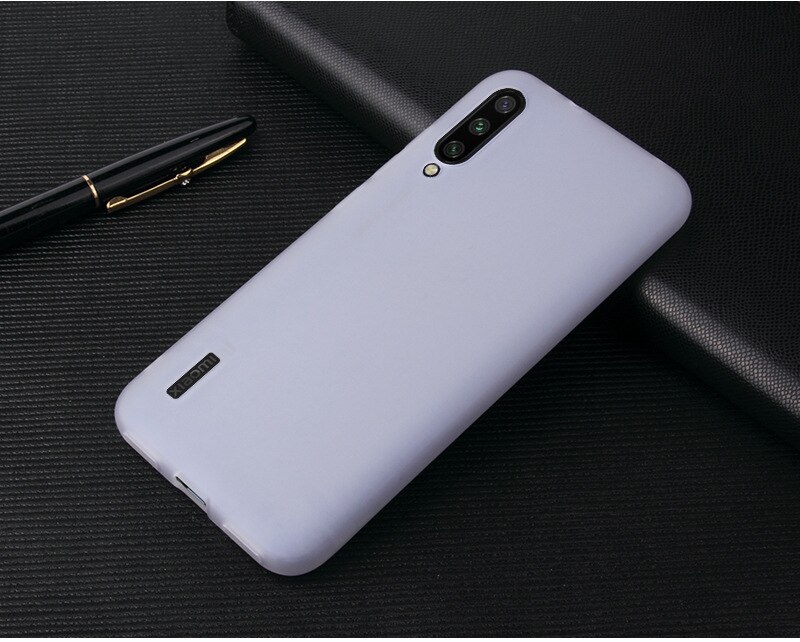 Case For Xiaomi Mi A3 Xiaomi MiA3 Silicone TPU soft case for Xiaomi Mi A3 Ultra thin Matte Candy color Cover Back case: White