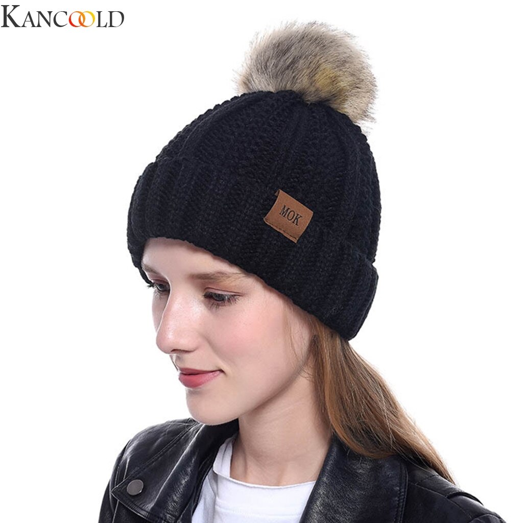KANCOOLD Neue Frauen Mädchen warm Halten Winter Beiläufige Gestrickte Hütte Wolle Säumen Hütte Ski Hütte Männer Und Frauen lässig outwear: BK