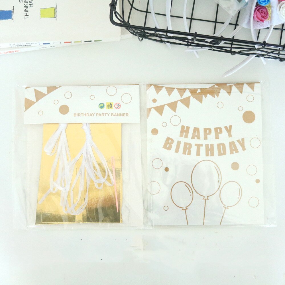 Happy Birthday Banner Bunting paper Birthday Party Hanging Garland Banner Baby Shower Decoration