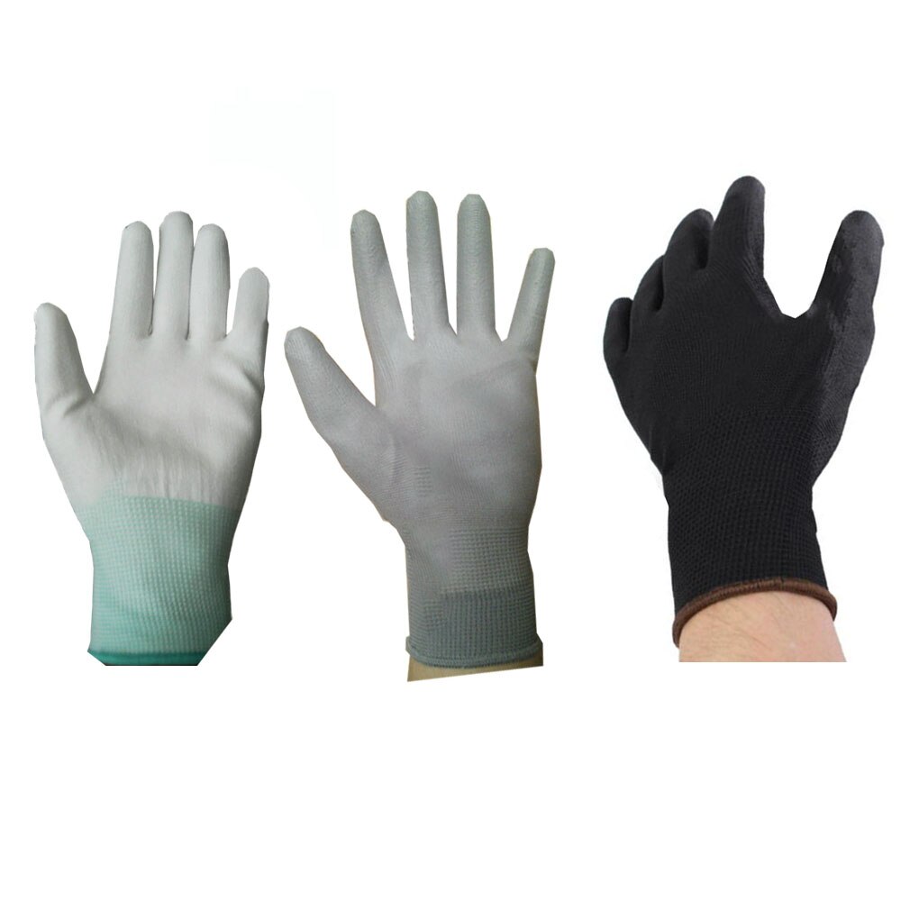 Guantes antiestáticos para protección de los dedos, guantes de trabajo electrónicos antiestáticos, guante de PC recubierto con palma de nailon PU