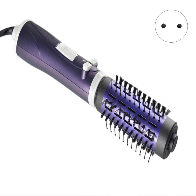 KEMEI KM-813 Hair Brush Dryer Comb Style Rotating Hair Dryer Anion Electric Automatic Curler Roller Brush Straightening Styling