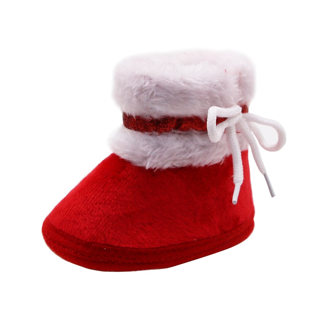 #30 Baby Baby Meisjes Cashmere Pluche Winter Laarzen Bandage Warme Schoenen Kerst Kinderen Schoenen Bota Infantil Menina: Red  / 13