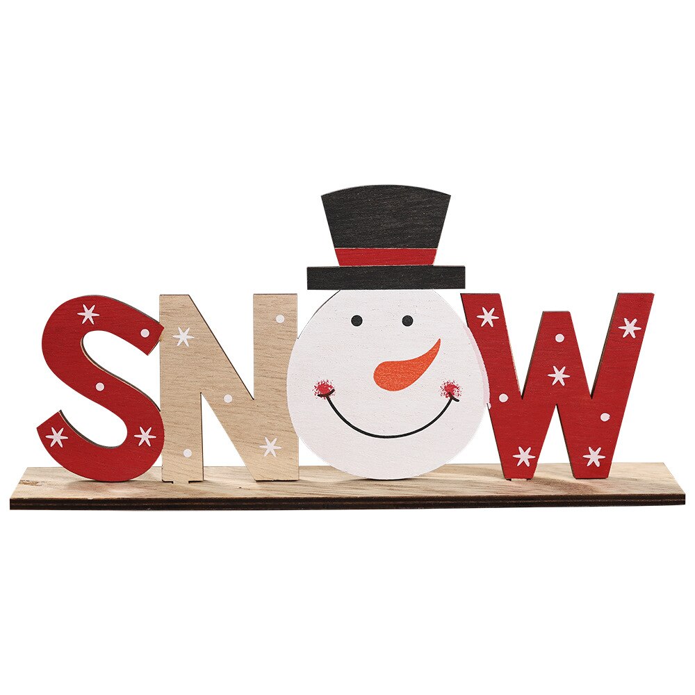Træ jul julemanden xmas snemand noel snefnug ornamenter vedhæng glædelig jul indretning til hjem godt år: Fluorescensgul