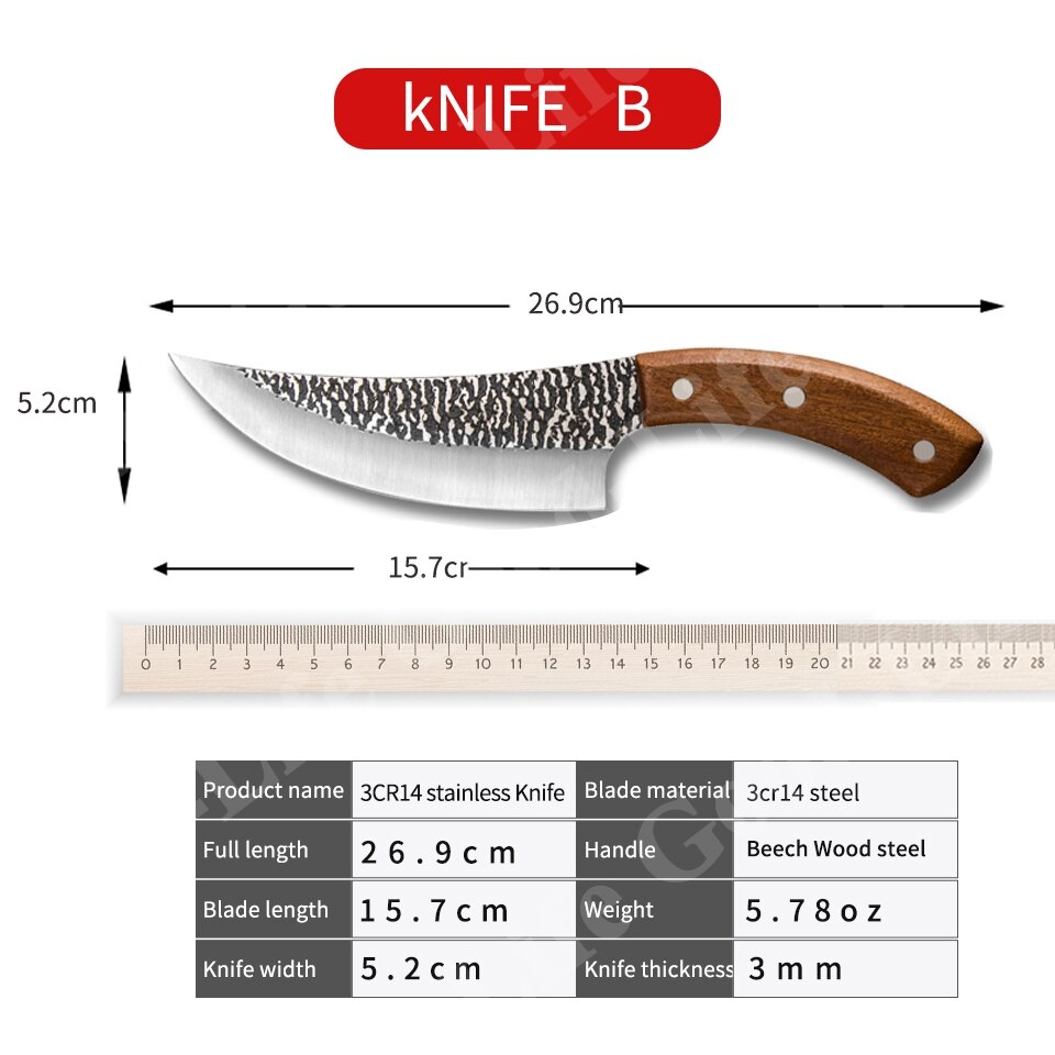 Stainless Steel kitchen knife Boning Knife for Fishing Meat Cleaver Fruit Vegetables Cutting Cooking Cutter Butcher Knife