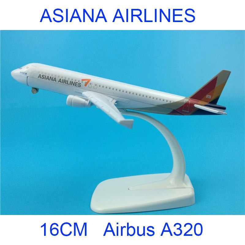 16CM 1:400 landingsgestel Vliegtuigen Airbus A320-200 model Koreaanse Asiana airways airlines W base legering vliegtuig collectible Vliegtuig
