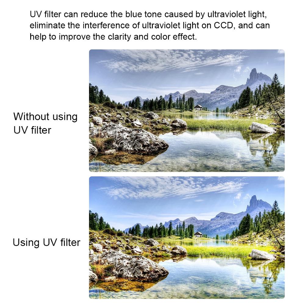 Lens Filter Uv Filter Beschermende Glas Waterdicht Accessoire Voor Dji Osmo Action Sport Camera Zwart Camera Len Filters