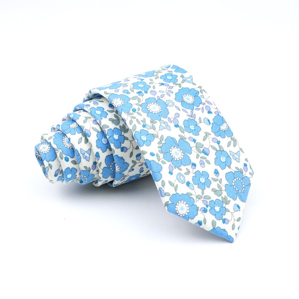 Cravate slim en coton pour hommes, , décontracté, pour costume de mariage, rose, bleu, jaune, imprimé Floral,