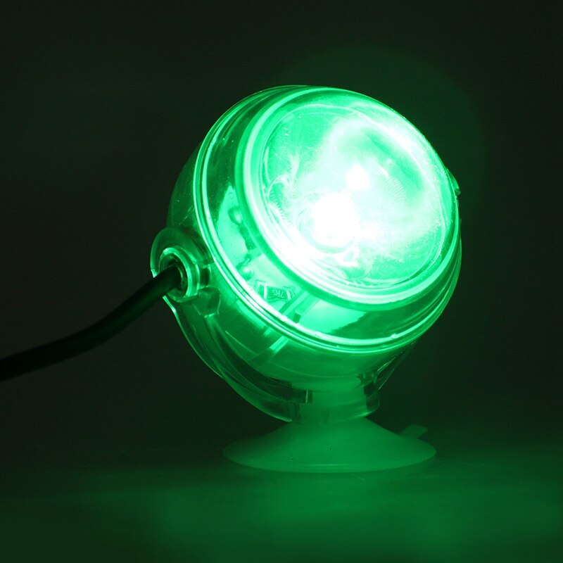 Aquarium Fish Tank Submersible LED Spotlight Lighting Underwater Lamp EU Plug: Green