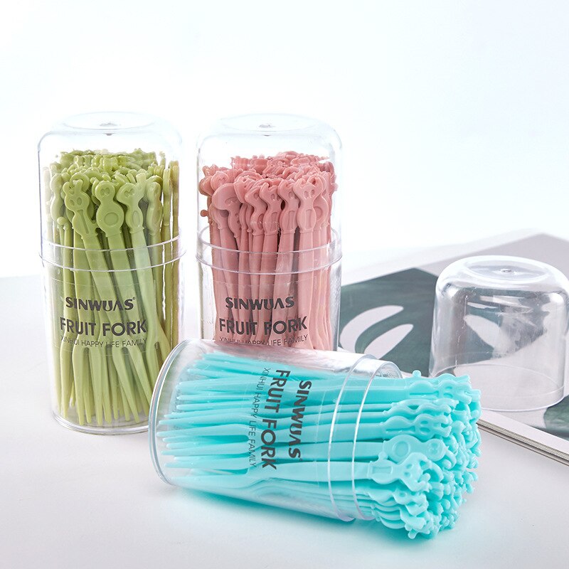 50 Stks/pak Clear Transparante Wegwerp Vorken Voor Party Bbq Sticks Picks Spies Set Thuis Dineren Plastic Voedsel Cake Fruit Vork