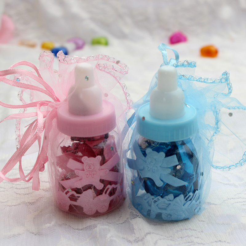3/6/12/24pcs European baby birthday candy box bottle transparent box sugar storage box party decoration