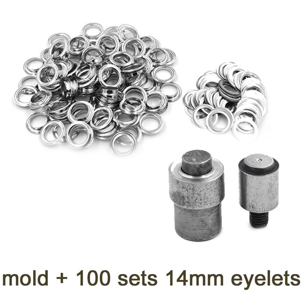 (100 pieces/lot) An inner diameter of 14mm eyelets. Gas buttons. Metal pores. Hollow rivets. Shoebox pores. Wearing rope hole.: mold and 100 eyelets