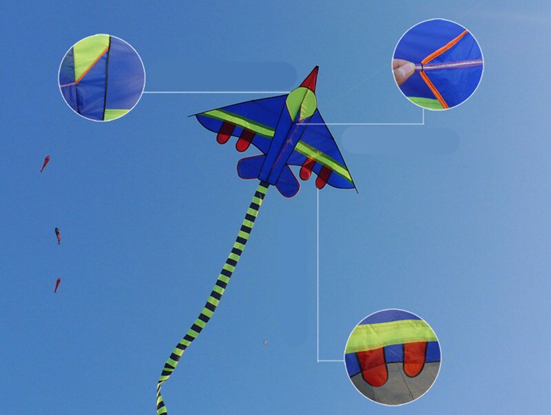 3 meter lang hale fly drageflygende leketøy nylon anti-fall jagerdrage med håndtak line drage elf fly utendørs