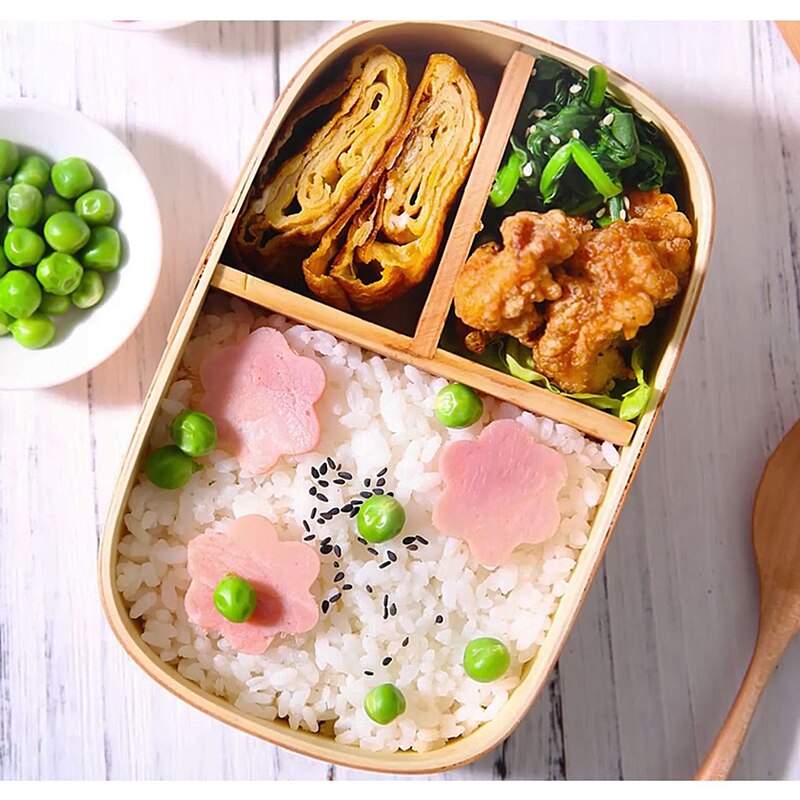 Unibird Wooden Lunch Box Bento Box with Internal Separator Japan Style Food Container for Kids Adults Camping