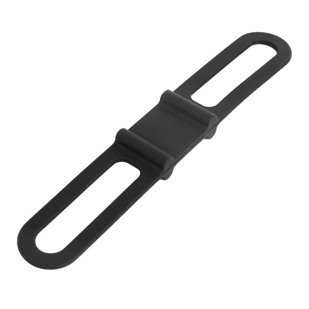 Siliconen fietsband bergweg zaklamp telefoon zaklamp banden elastische band fietslamp clip montage houder fietsaccessoires: Zwart