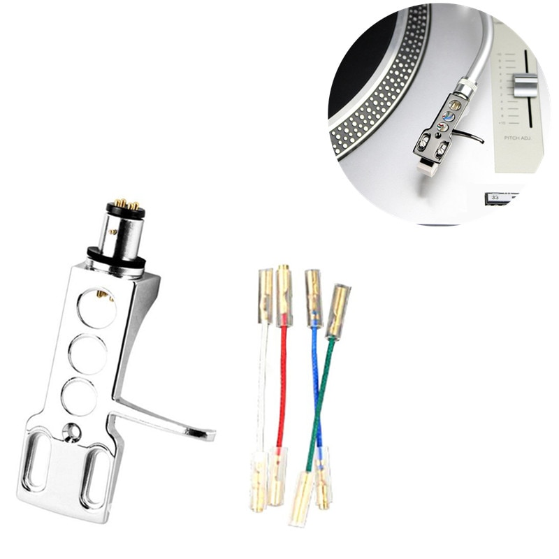 1Set Universal LP Disc Record Player Phono Turntable Headshell Cartridge Rack with 4 Leadwires for Direct-Drive Turntable