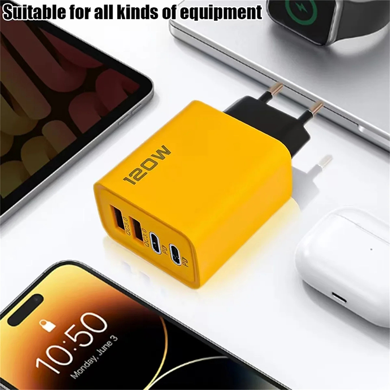 4-poorts USB C PD-oplader Snel opladen 3.0 Type C USB-telefoonoplader Muurreizen Snellaadadapter voor mobiele telefoon US EU-stekker
