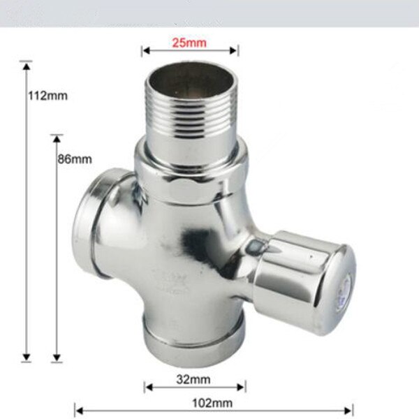 1PC Toilet Flush Valve Button Type 3/4" 1" PT Male Thread Dia. Pissing Hand By Flushing Valve Delay Self-closing: Iron 3l4 inch
