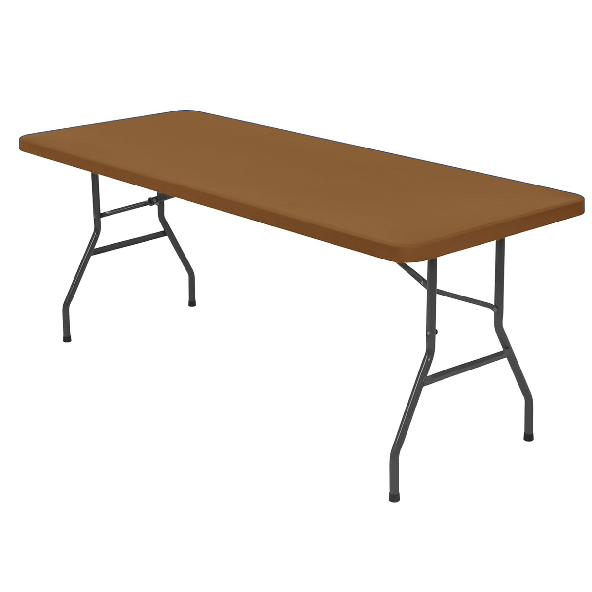 1 Pc 4/6/8ft Spandex Tablecloth Elastic Fitted Stretch Rectangular Tablecloth Washable and Wrinkle Resistant Patio Table Cover: Brown / 80*120cm