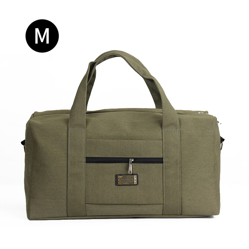 Unisex Zachte Canvas Handtas Reistas Grote Capaciteit Plunjezak Pak Voor Trolley Case Opslag Doek Tool Bagage Tote Bag XA583F: Army green M