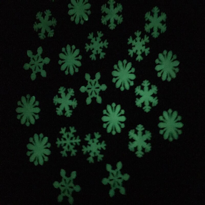 50 stücke Leuchtende Schneeflocken Zauberstab Aufkleber Winter Gefrorene Party DIY Ornamente Weihnachten Dekorationen für Heimat Navidad Gefälschte Schnee Dekor