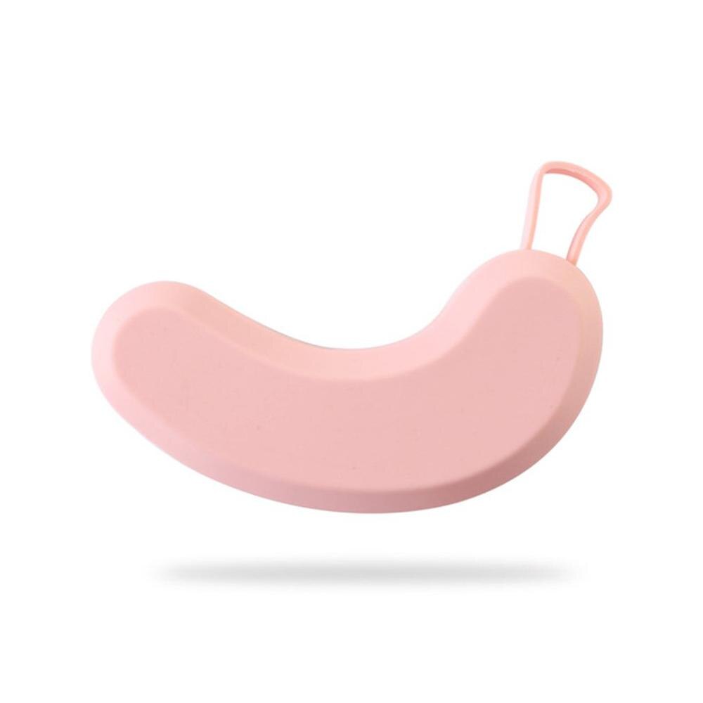 Silikone isterning form banan formet med låg is bakke skimmel budding skimmel fest bar koldt værktøj køkken gadget: Lyserød