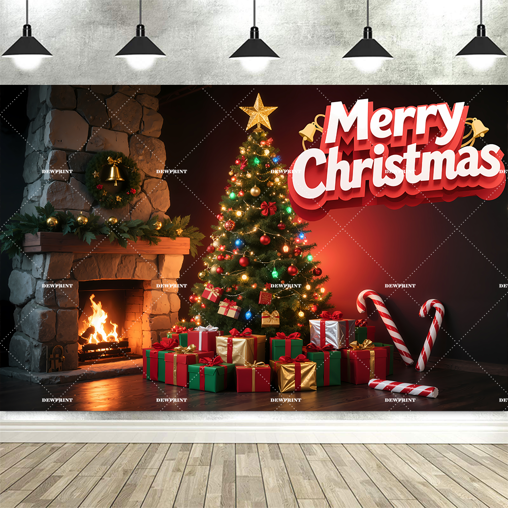 Christmas Theme Backdrop Photography Tree Sock Decor Party Supplies Photo Background Picture Banner Studio Decor Booth Props: VIOLET/紫罗兰 / 272*1000
