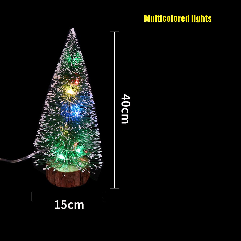 Juldekorationer julbordsdekorationer grön rimfrost med led-ljus tallbarr mini julgran: 12