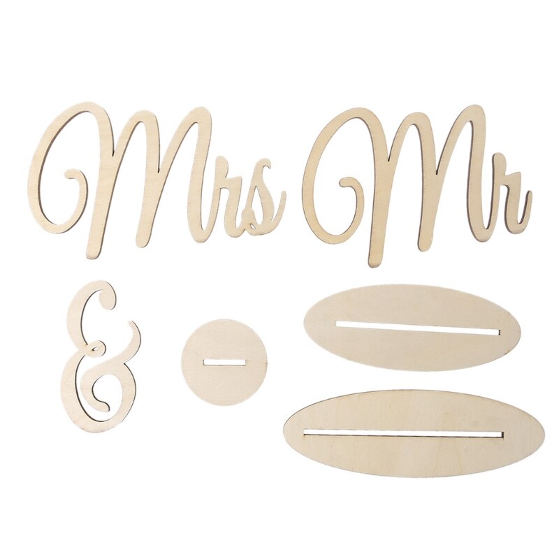 Rustic Mr & Mrs Love Wedding Letters Freestanding Wooden Table Sign Party Decor N1HA