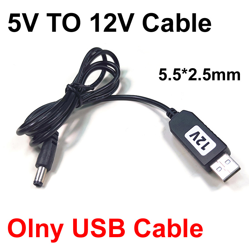 Universal 5V 9V 12V USB a DC Cable de alimentación USB Jack Cable de carga conector 55*25 para enrutador Mini ventilador altavoz cámara: BLANCO