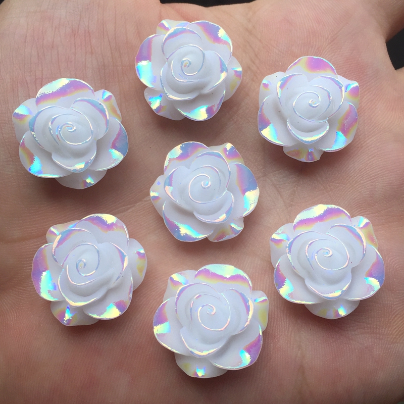 10 Stuks Mode Stijl Bloem Strass Ab Resin Plaksteen 19Mm Handsewing Gem Stones Crystal-E65: E650