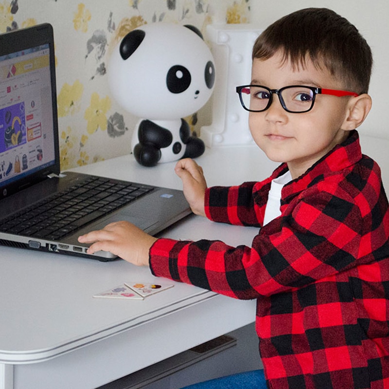 Lunettes anti-lumière bleue ivsta pour enfants, verres anti-rayons bleus, verres de jeu,  tr90 verres en silicone avec sangle de correction
