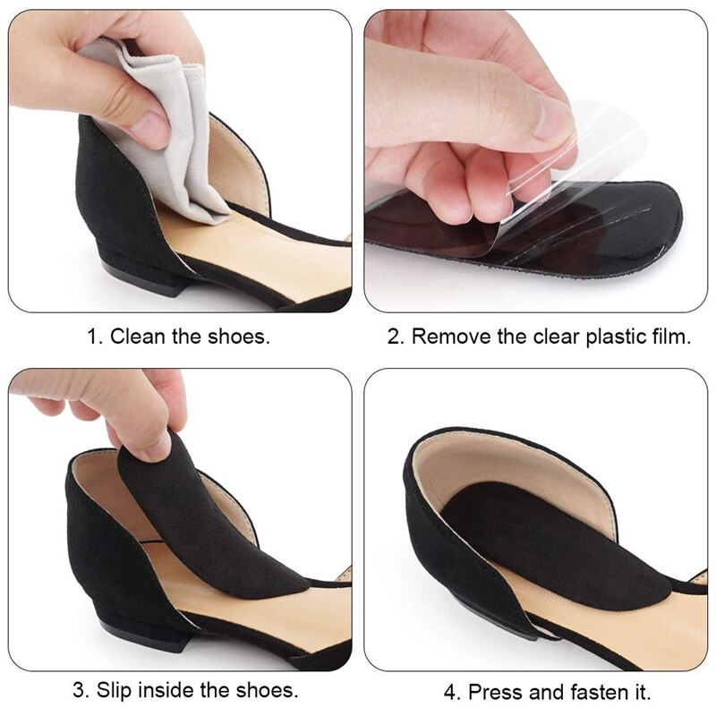 Medial & Lateral Heel Wedge Silicone Insoles for Supination and Pronation, Corrective Adhesive Gel Shoe Inserts for Bow Legs, Fo