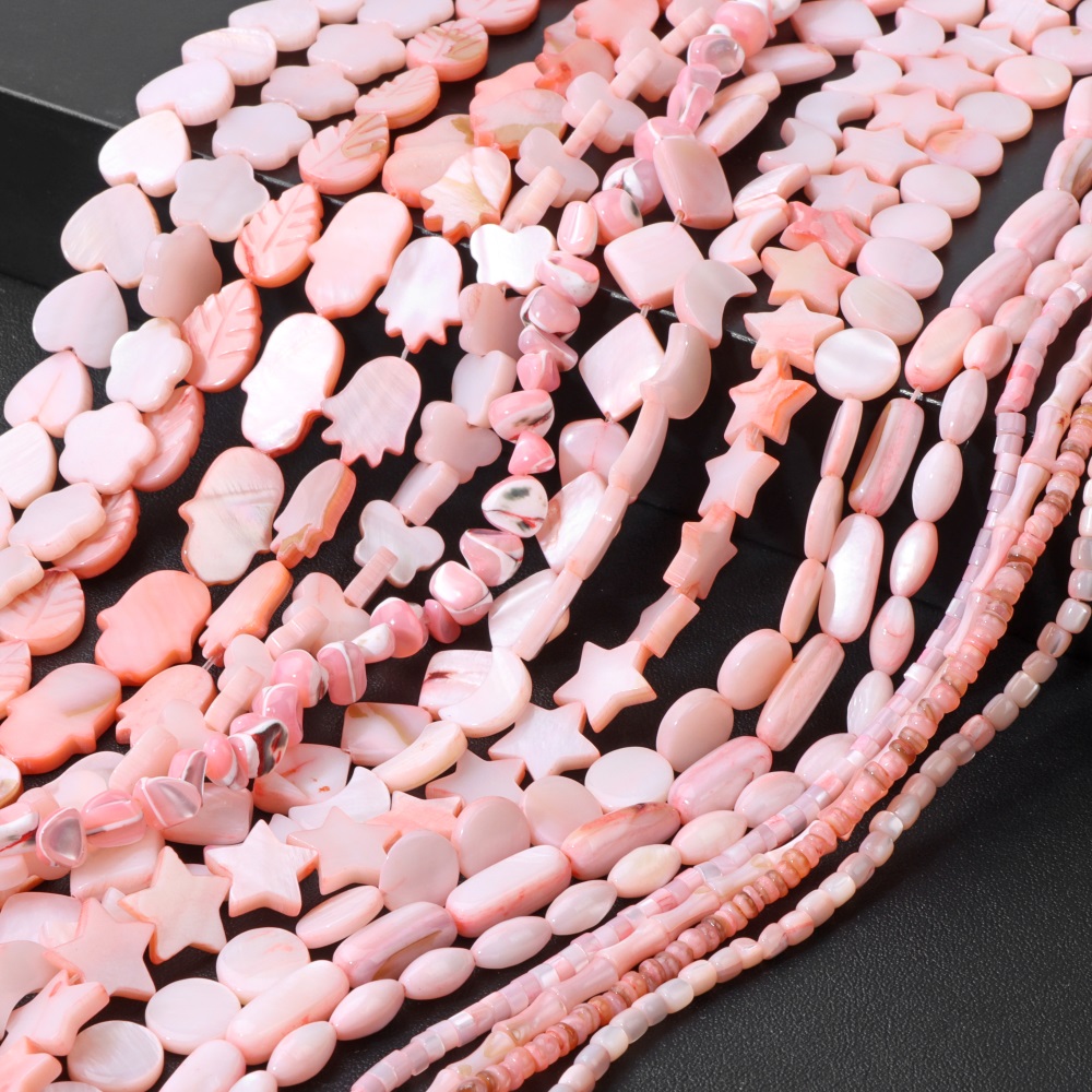 Natuursteen Schelp Kralen Charme Roze Losjes Spacer Kralen Geverfd Parelmoer Schelp Kraal voor DIY Armbanden Oorbellen Kettingen