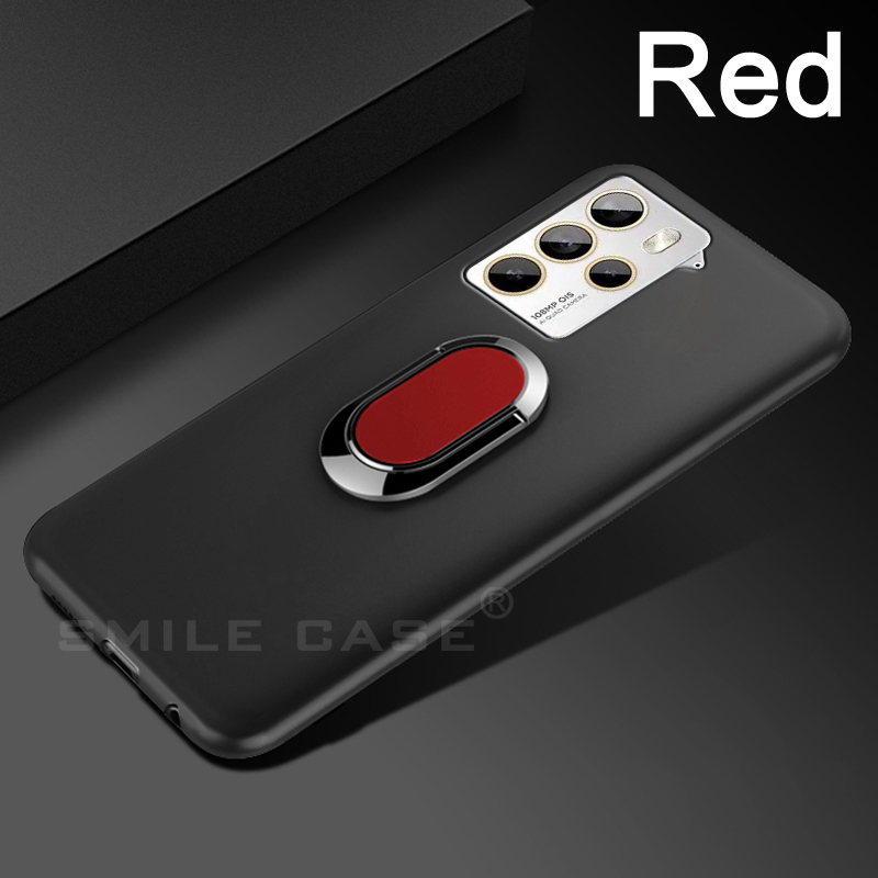 Hoes Voor Htc U23 Pro (5G) Funda 6.7 Inch Zwart Klassiek Vinger Ring 360 Graden Rotatie Zachte Behuizing Voor Htc U23 (5G) Capa: Rood