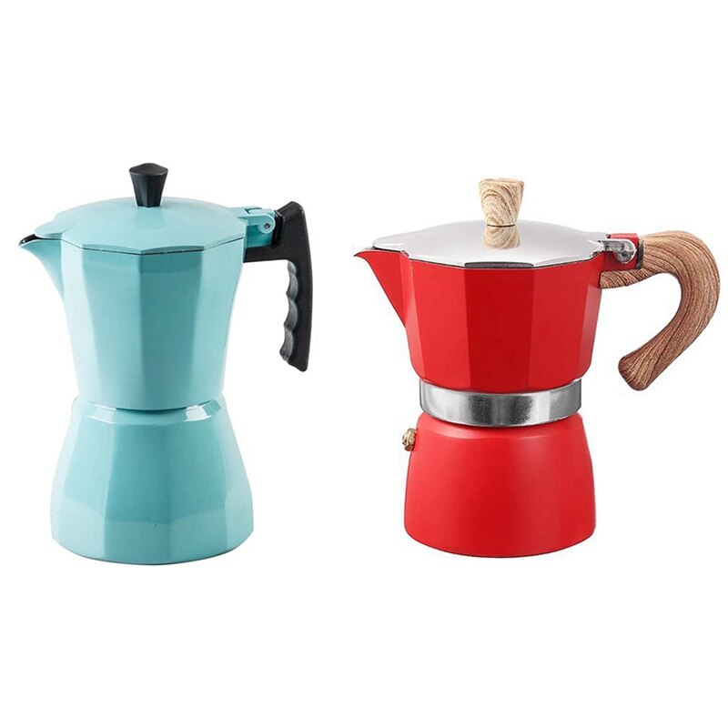1 Pcs Italiaanse Koffiezetapparaat Espresso Percolator Aanrecht Pot & 1 Pcs Aluminium Italiaanse Moka Espressomachine